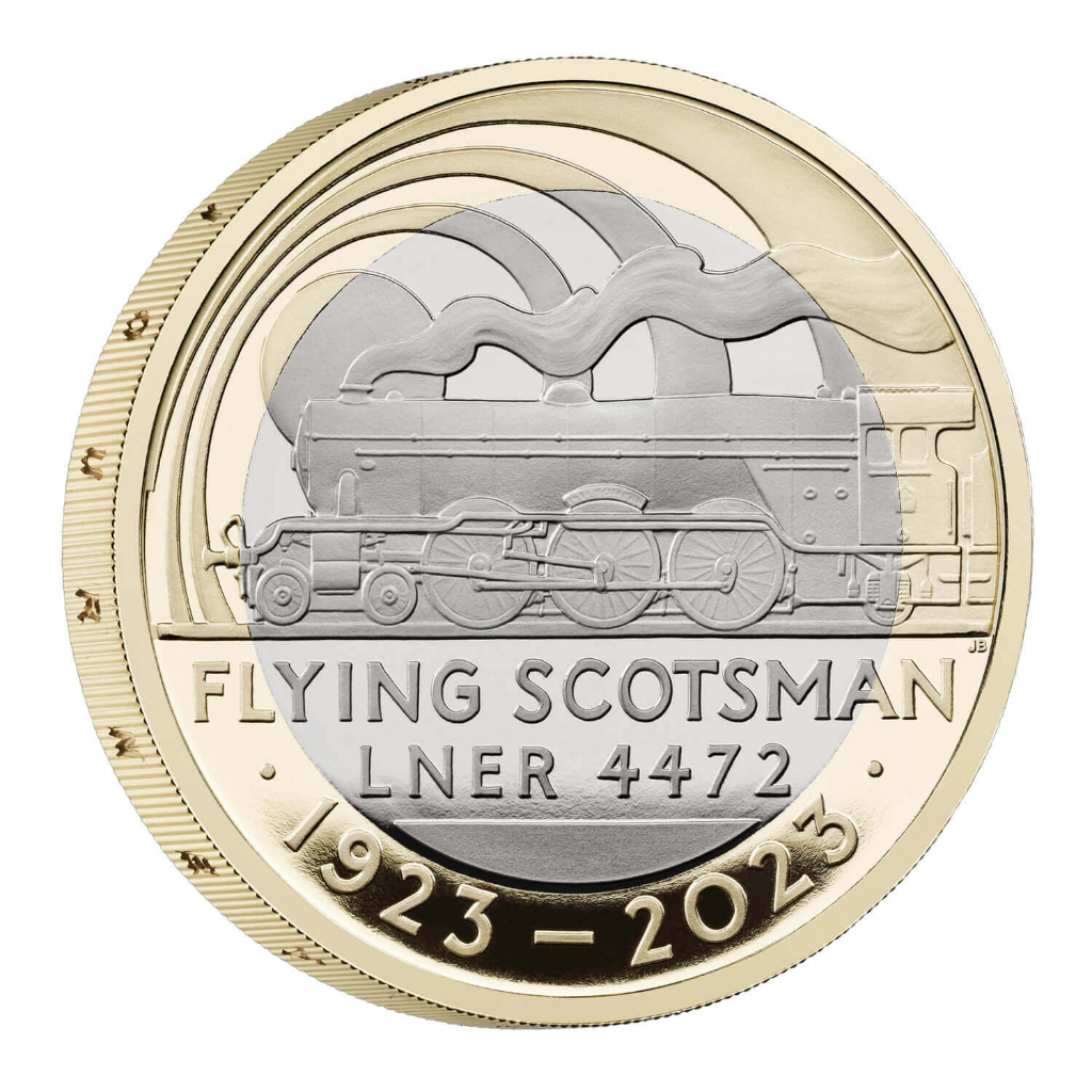 2023 英國   飛翔的蘇格蘭人 運行100週年 2英鎊 流通紀念幣 官方卡裝版