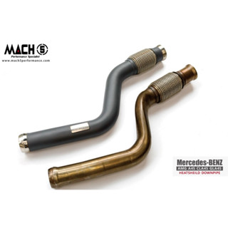 XM碳纖維精品 BENZ W117 AMG CLA45 MACH5 Downpipe 不鏽鋼 排氣管 直通 三元催化