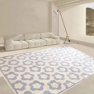 清新花朵羊羔絨方形地毯(80*120) 臥室地毯 房間地墊 地毯地墊 客廳地毯