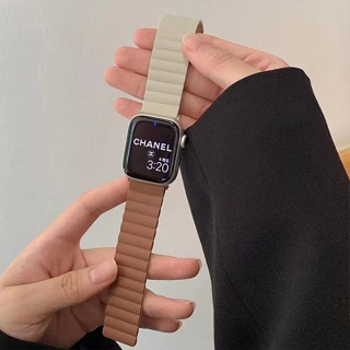 磁吸矽膠錶帶 適用 apple watch 蘋果錶帶 iwatch SE 1-8代通用 Ultra 新款 運動舒適錶帶