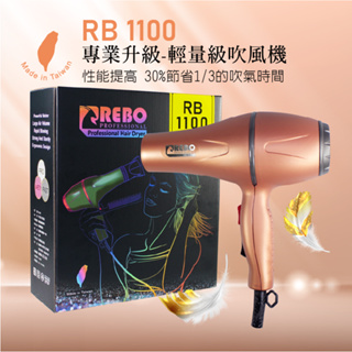 REBO銳堡 RB-1100 吹風機 輕量級吹風機 雙切吹風機 專業吹風機 吹風機 T3吹風機