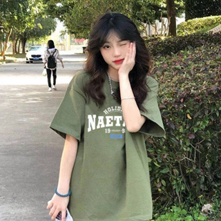 【椿樹下】韓系衣服 ins 風衣服 顯瘦 oversize 純棉 長版 寬鬆 女生短袖 印花 t恤 休閒 韓國短袖