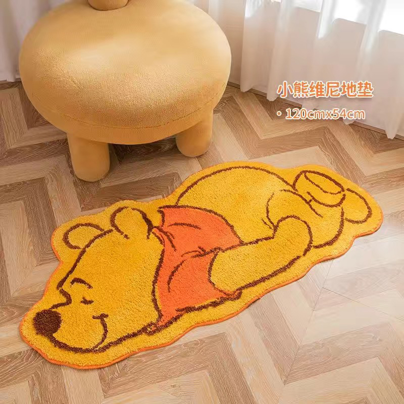 zoobies迪士尼毛絨地墊卡通地毯可愛史迪奇草莓熊臥室浴室防滑