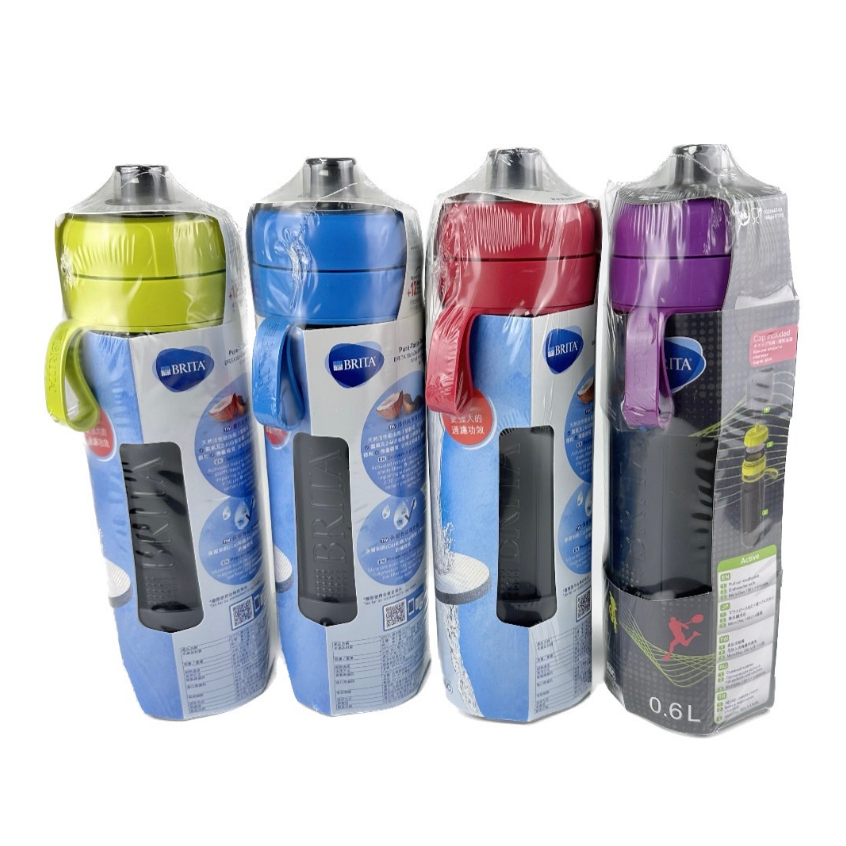 大象生活館 德國BRITA Fill&amp;Go Active運動濾水瓶0.6L內含1濾片綠藍粉紅紫任選 隨身水壺 運動瓶