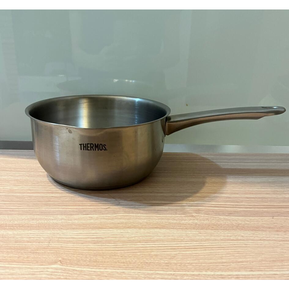 THERMOS 膳魔師 不鏽鋼直柄牛奶鍋 18cm (MLK-S18) 牛奶鍋 泡麵鍋 平底鍋