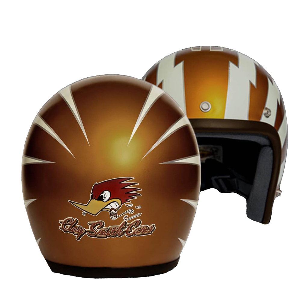 3JFT Helmets 閃電叼菸鷹 橘銅色 送防水長鏡片 3/4罩 半罩 安全帽 復古帽 附發票