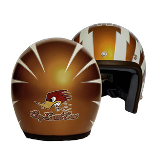 3JFT Helmets 閃電叼菸鷹 橘銅色 送防水長鏡片 3/4罩 半罩 安全帽 復古帽 附雲端發票