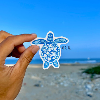 海派- 海洋系列 06 Sea Turtle海龜 透明底防水貼紙