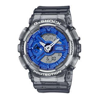 【CASIO】GMA系列 透視灰殼藍面雙顯運動女錶 GMA-S110TB-8A 臺灣卡西歐公司貨 保固一年
