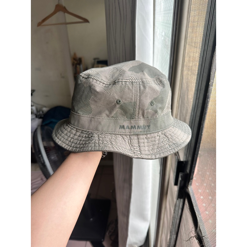 Mammut 雙面防曬漁夫帽/圓盤帽 綠鬣蜥 Bucket Hat 00621 二手轉賣