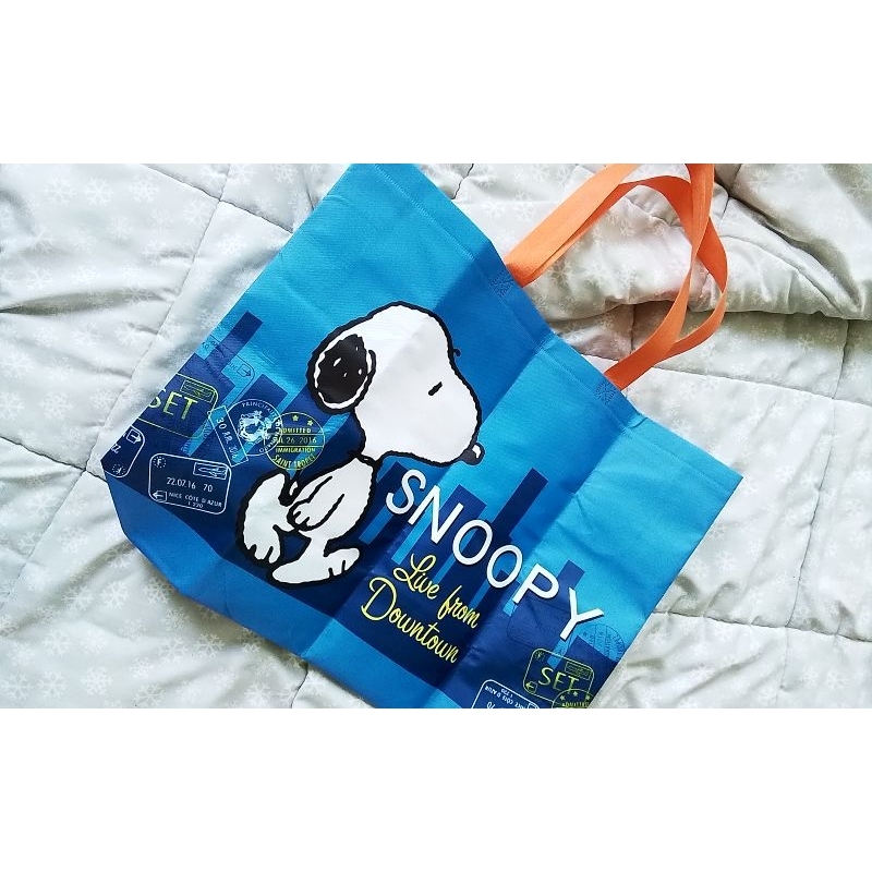 （加價購）711*Snoopy 藍特大型不織布購物袋