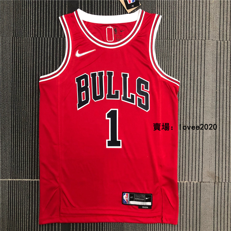 NBA 23賽季 球衣 1 號 公牛 羅斯 Derrick Rose Bulls 隊 紅 球迷版 SW 城市版