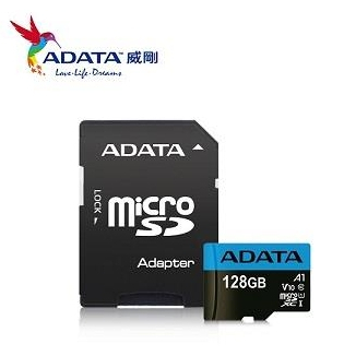 【ADATA 威剛】microSDXC A1 128GB記憶卡(附轉卡)