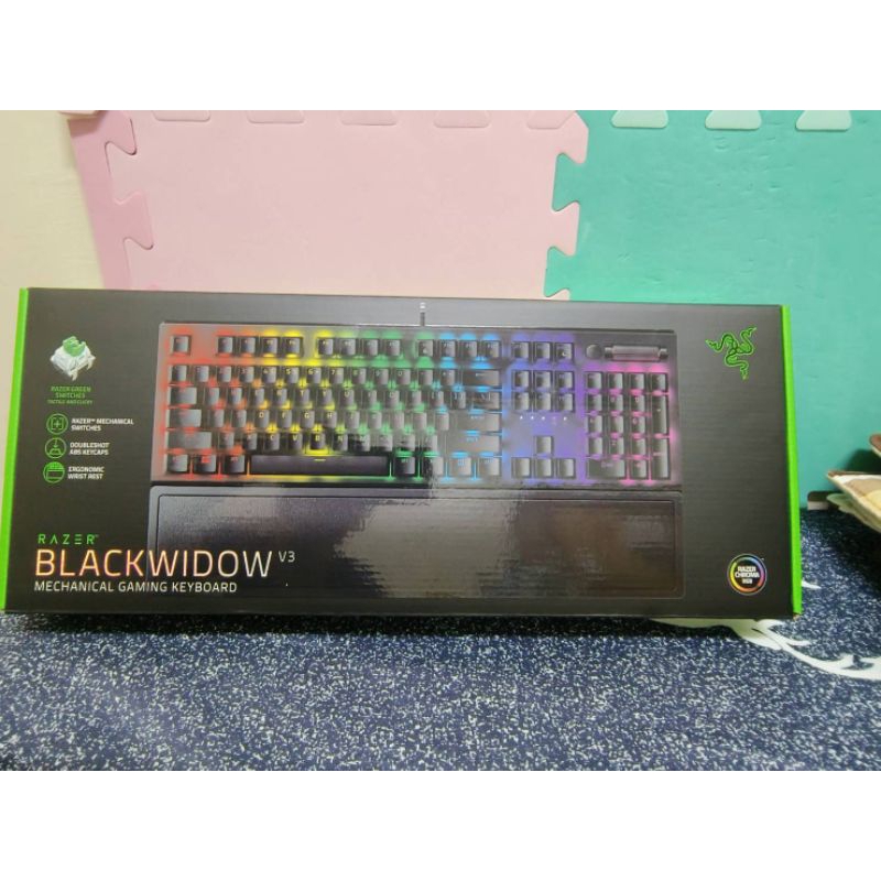 全新台灣公司貨未拆封  RAZER 雷蛇 BlackWidow V3 綠軸 幻彩版 機械鍵盤 中文版 賣2100