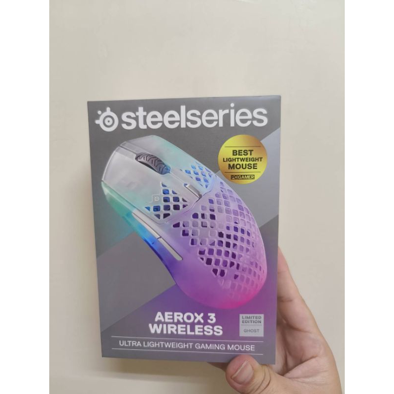 聯強公司貨 SteelSeries Aerox 3 Wireless 2022版RGB光學滑鼠白色無線電競滑鼠賣3500