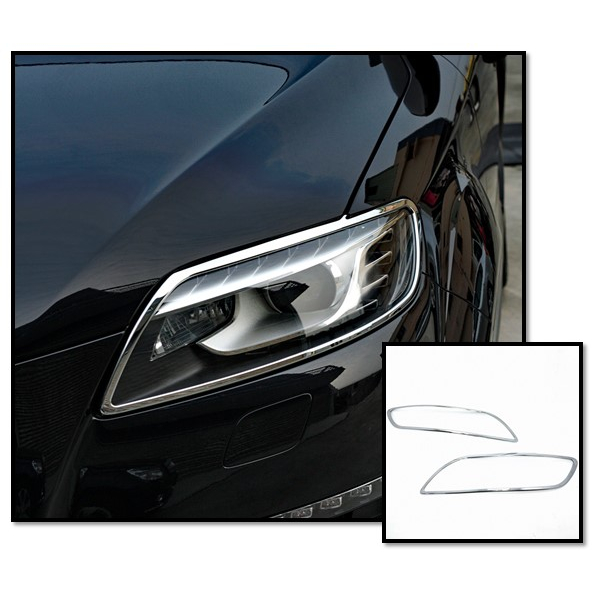 圓夢工廠 Audi 奧迪 Q7 2007~2015 改裝 鍍鉻銀 車燈框飾貼 前燈框 頭燈框 大燈框