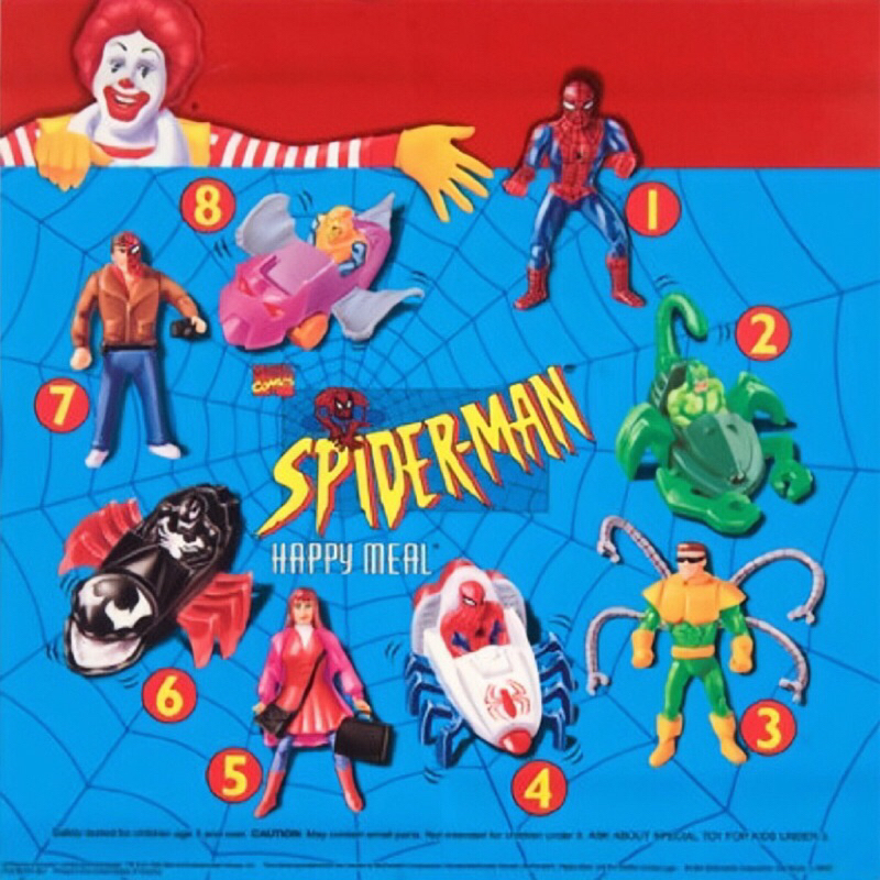 {單售} 1995 麥當勞 兒童餐玩具 蜘蛛人 SPIDER MAN 全套九款 全新原裝袋 未拆封