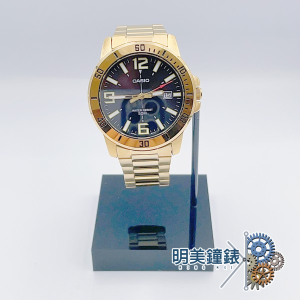 CASIO卡西歐/MTP-VD01G-1B (黑X金)/ 日期顯示/明美鐘錶眼鏡