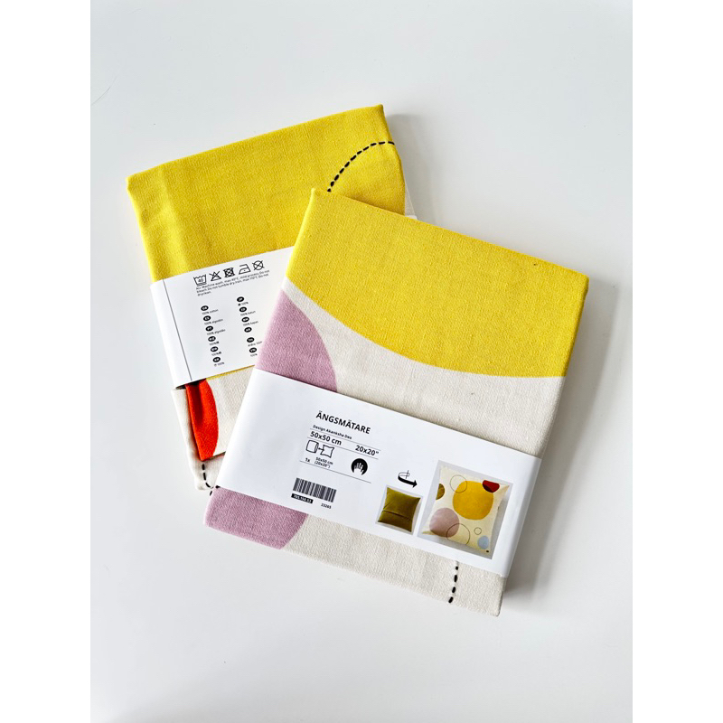 《現貨》【IKEA】ÄNGSMÄTARE 手工縫製 抱枕套/靠墊套 50x50公分-彩色圓形圖
