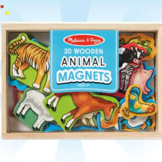 動物【Melissa & Doug 瑪莉莎】動物造型 木質磁鐵貼 (20pcs) 磁鐵 磁鐵玩具 認識動物