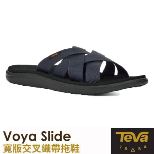 【美國 TEVA】男款 寬版交叉織帶拖鞋 Voya Slide.雨鞋.水鞋.抗菌溯溪鞋.海灘鞋_海軍藍_1099272