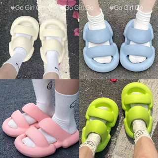 拖鞋女 小紅書同款~胖胖拖鞋拖鞋女夏季厚底軟底室內外穿情侶沙灘 涼拖鞋 女鞋 涼鞋女 沙灘鞋 時尚拖鞋 室外拖鞋