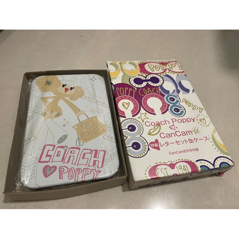 蔻馳COACH POPPY鐵盒 (內有小卡+貼紙+信封)