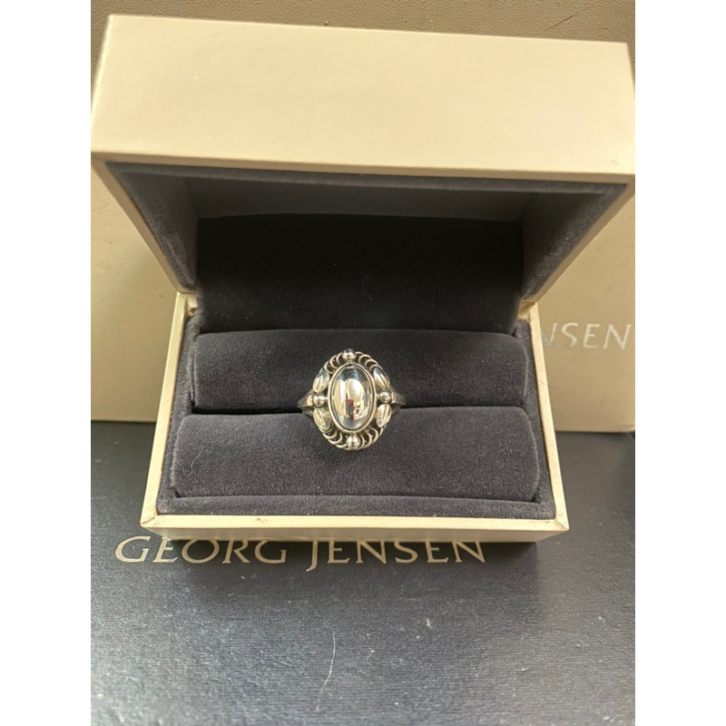 Georg Jensen喬治傑生丹麥製絕版#1A銀石戒指
