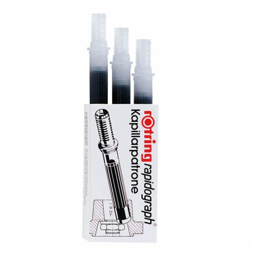 rOtring Rapidograph｜德國 洛登 Ink Refill 針筆墨水補充液 針筆卡水 黑色 3入✒️✒️