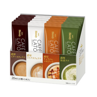 日本 AGF Blendy CAFE LATORY 綜合特濃奶泡咖啡 4種口味組合 20入 抹茶拿鐵 濃縮拿鐵 焦糖拿鐵
