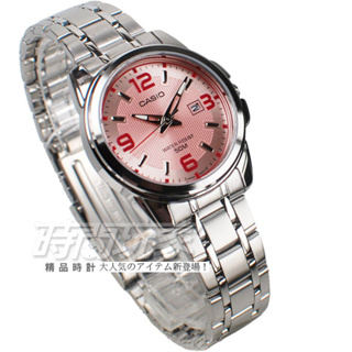CASIO卡西歐 LTP-1314D-5A 原價1470 經典簡約 女錶 不銹鋼 日期顯示窗 防水錶 粉紅色【時間玩家】