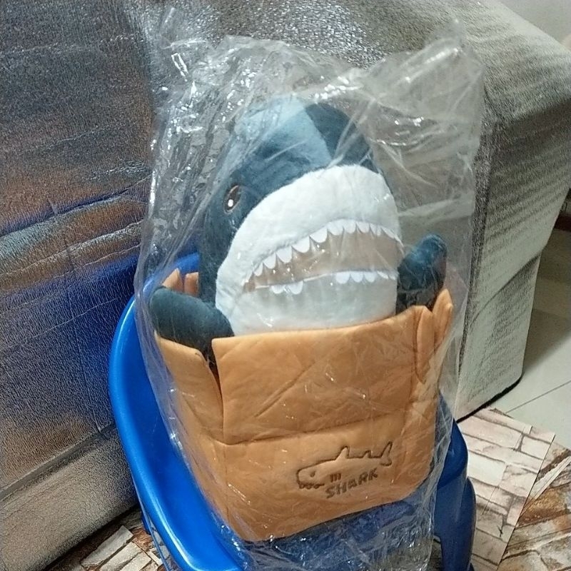 18吋 鯊魚紙箱變裝娃娃 紙箱鯊魚娃娃 大娃娃 絨毛玩
