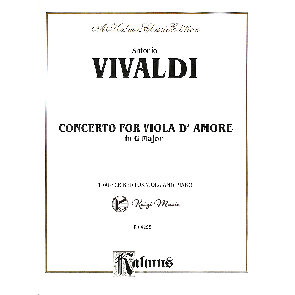 【凱翊︱Kalmus】韋瓦第：古中提琴協奏曲 中提琴與鋼琴樂譜Vivaldi：Concerto for Viola