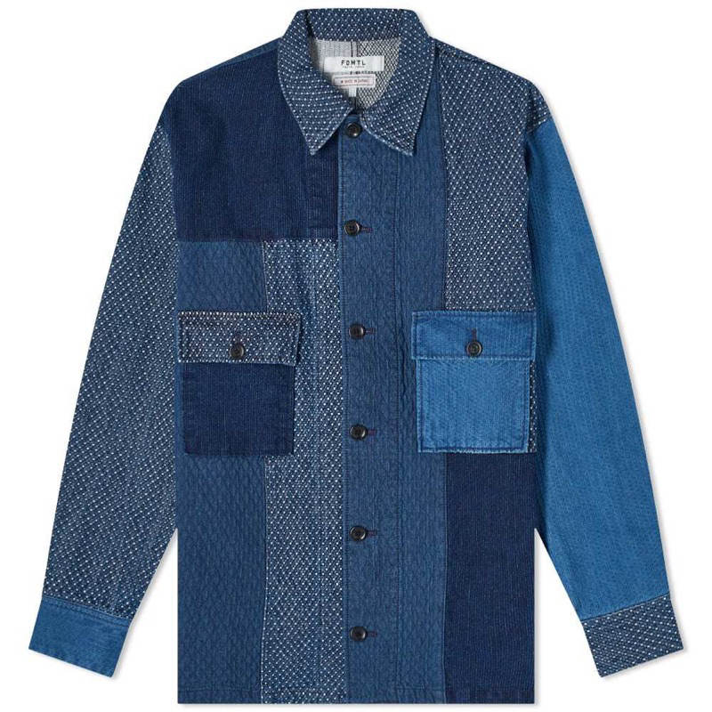 FDMTL Tokyo Japn 藍染 拼接 高質感 外套 襯衣 Size3