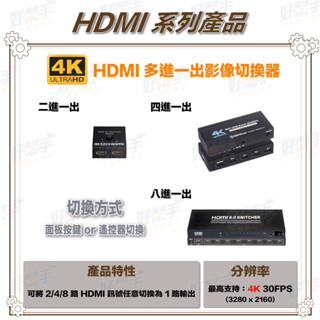 <臺灣現貨 快速出貨>HD-201SW 二進一出 4K HDMI 影像切換器