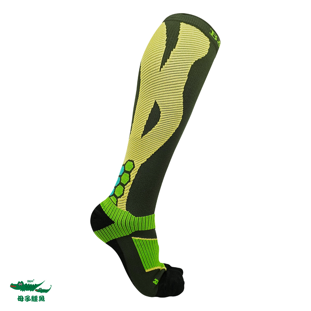 【母子鱷魚】高科技包覆足部加壓襪-綠