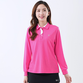 【遊遍天下】台灣現貨-女款抗UV吸濕排汗機能POLO長衫 GL1036 / 粉色