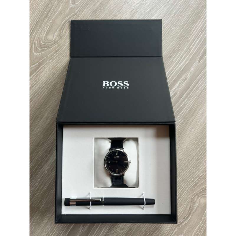 HUGO BOSS 手錶 HB1570074 SET HORLOGE 40 MM EN PEN ZWART