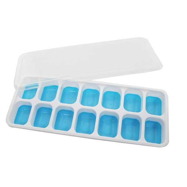 米諾諾 135238 14格 快速取冰 附蓋 冰格 副食品 分裝盒 冰磚盒 製冰盒 製冰格 矽膠 環保製冰盒【家的拼圖】