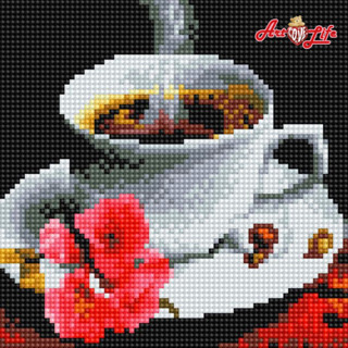 【ArtLife 藝術生活】BJ1129咖啡遇上愛 20x20cm含背板框 DIY 鑽石新設計 滿版立體鑽石畫 全館現貨