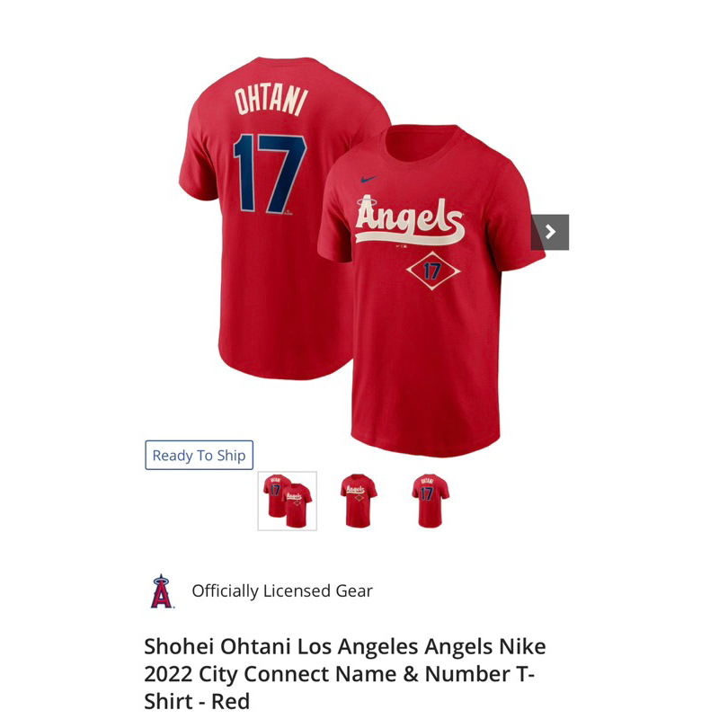 Shohei Ohtani #17 (LA Angels) Nike City Connect Name & Number T-Shirt Red  XL Size, Goods / Accessories