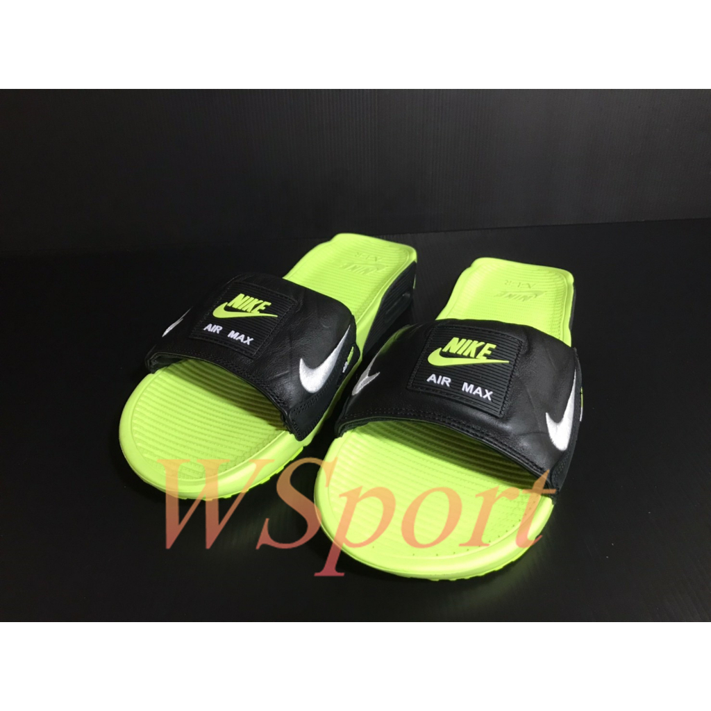 【WS】NIKE AIR MAX 90 SLIDES 男款 黑綠 運動 休閒 氣墊 涼鞋 拖鞋 BQ4635-008