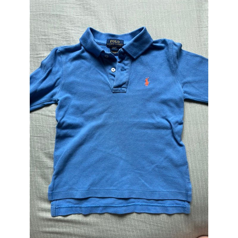 [二手]Polo Ralph Lauren 長袖藍色POLO衫(童裝2T)