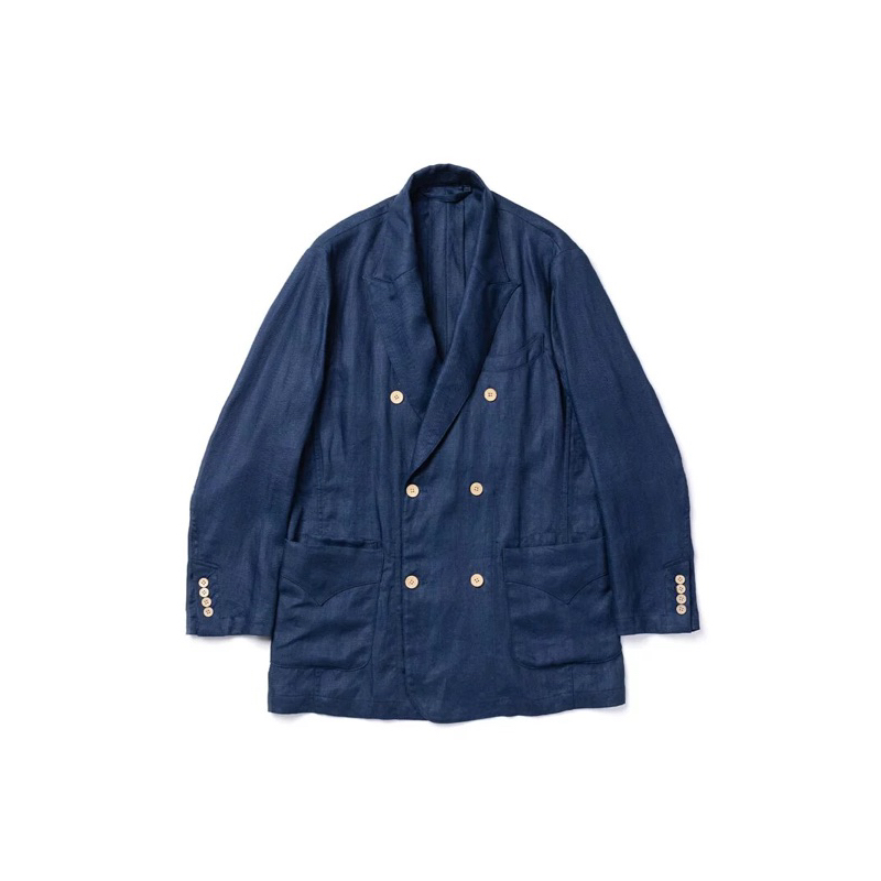 Syndro "SMOKER" DOUBLE BREASTED JACKET - LINEN HBT全新M號含吊牌