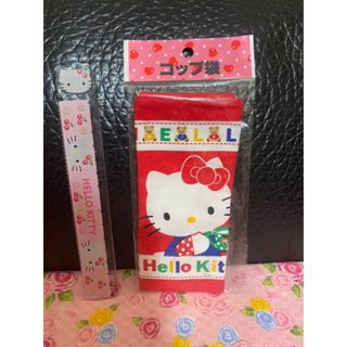 日本製Hello kitty 早期絕版kitty熊束口袋—1991年