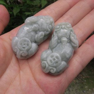 coco緬甸玉 招財金錢貔貅 翡翠擺件 糯種 翡翠a貨附證書 現貨在臺北市