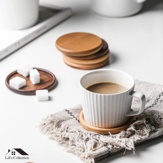 收藏生活【24H臺灣現貨】櫸木 胡桃木隔熱杯墊 杯墊 隔熱墊 凹槽杯墊 木頭杯墊 馬克杯 杯子 禮物 水杯 居家 餐桌