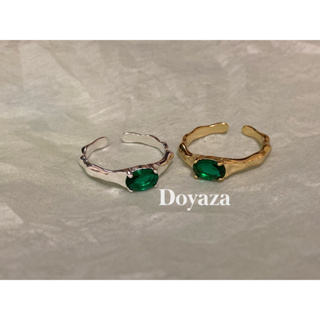 Doyaza｜現貨｜神秘綠花園-925純銀綠寶石鑲鑽戒指