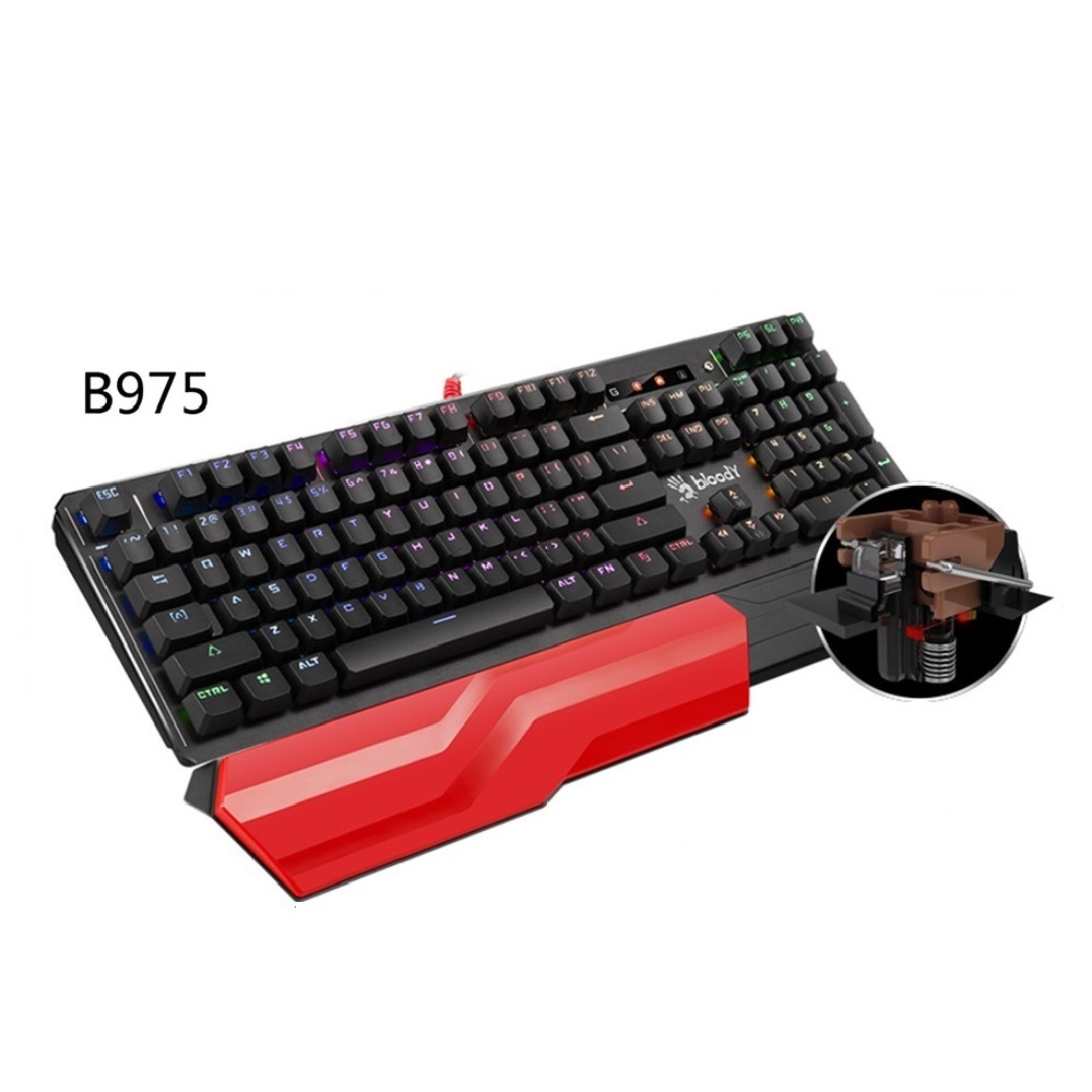 【A4 Bloody】B975 光茶軸光橘軸 RGB機械天平三代光軸鍵盤 贈350控鍵寶典