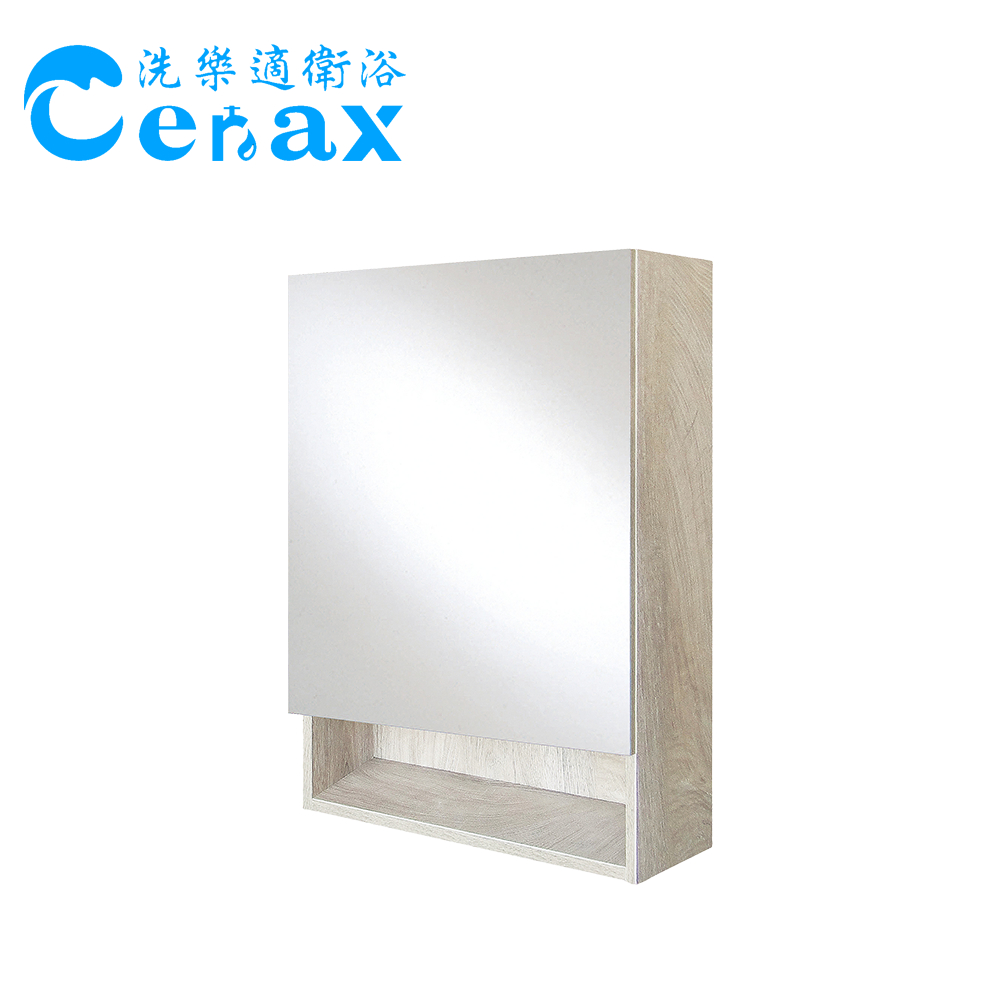 【CERAX洗樂適衛浴】Laister 萊斯特亨利木紋發泡板單面鏡櫃 下開放式 50CM (2496-K30)